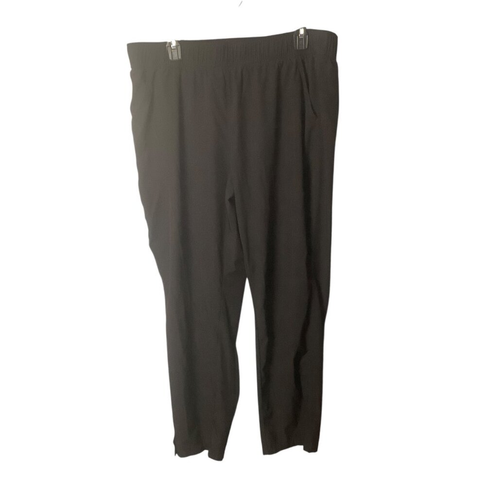 Eddie Bauer Women XL Black Trousers Elastic Waist Lightweight All Season